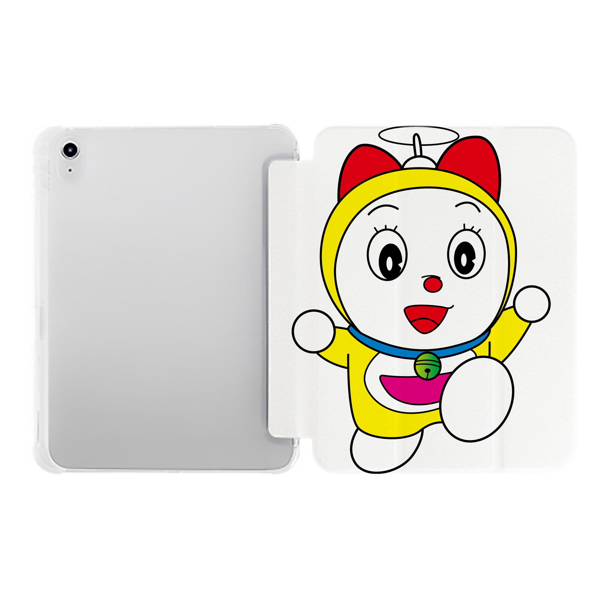 （画像用） ドラえもん ドラミ Doraemon Dorami IPad ケース ペン収納付き 三つ折りスタンド PUレザー×シリコン 対応機種9.5/10.5/10.9インチ